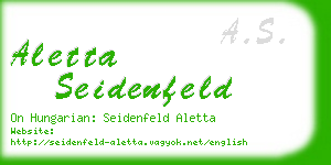 aletta seidenfeld business card